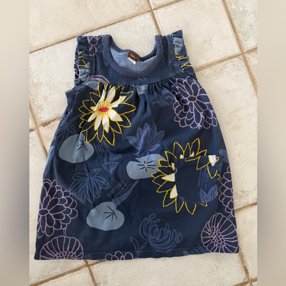 Tea Collection Navy Floral Sleeveless Top